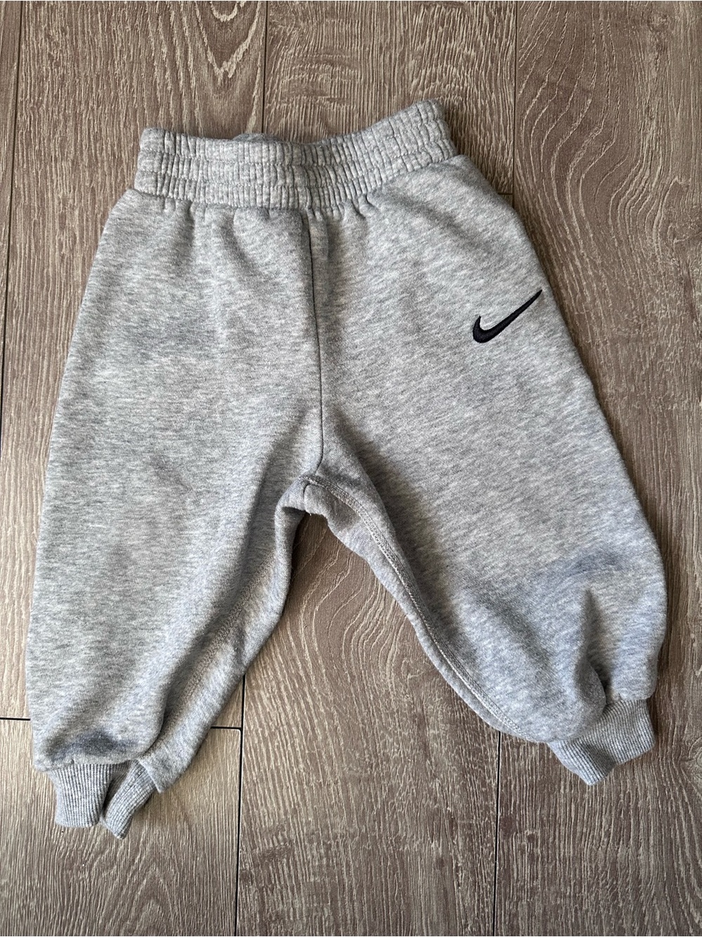 Nike Light Gray Kids Sweatpants with Black Swoosh